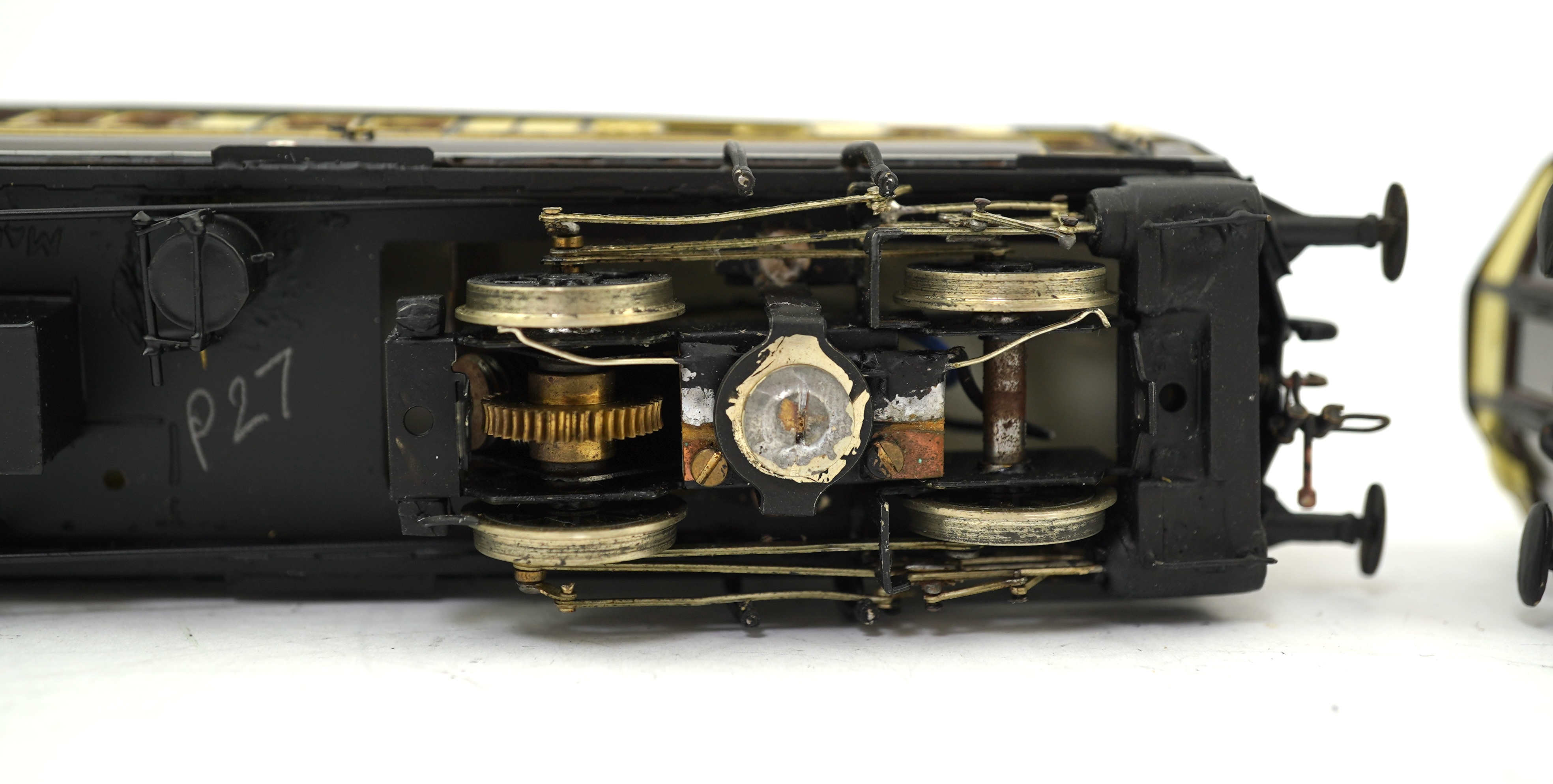 Two 00 gauge plasticard and brass, etc. kit built GWR rail motors; No.74 and No.89, constructed, painted and lined to a high standard, together with a BR turbine electric Co-Co locomotive, 18100, constructed using plasti